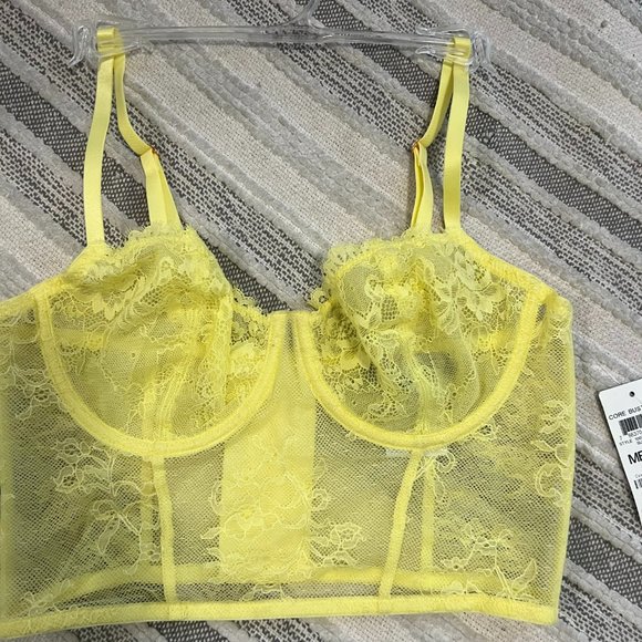 Inc International Concepts Yellow Lace Bustier Lingerie - Picture 3 of 6